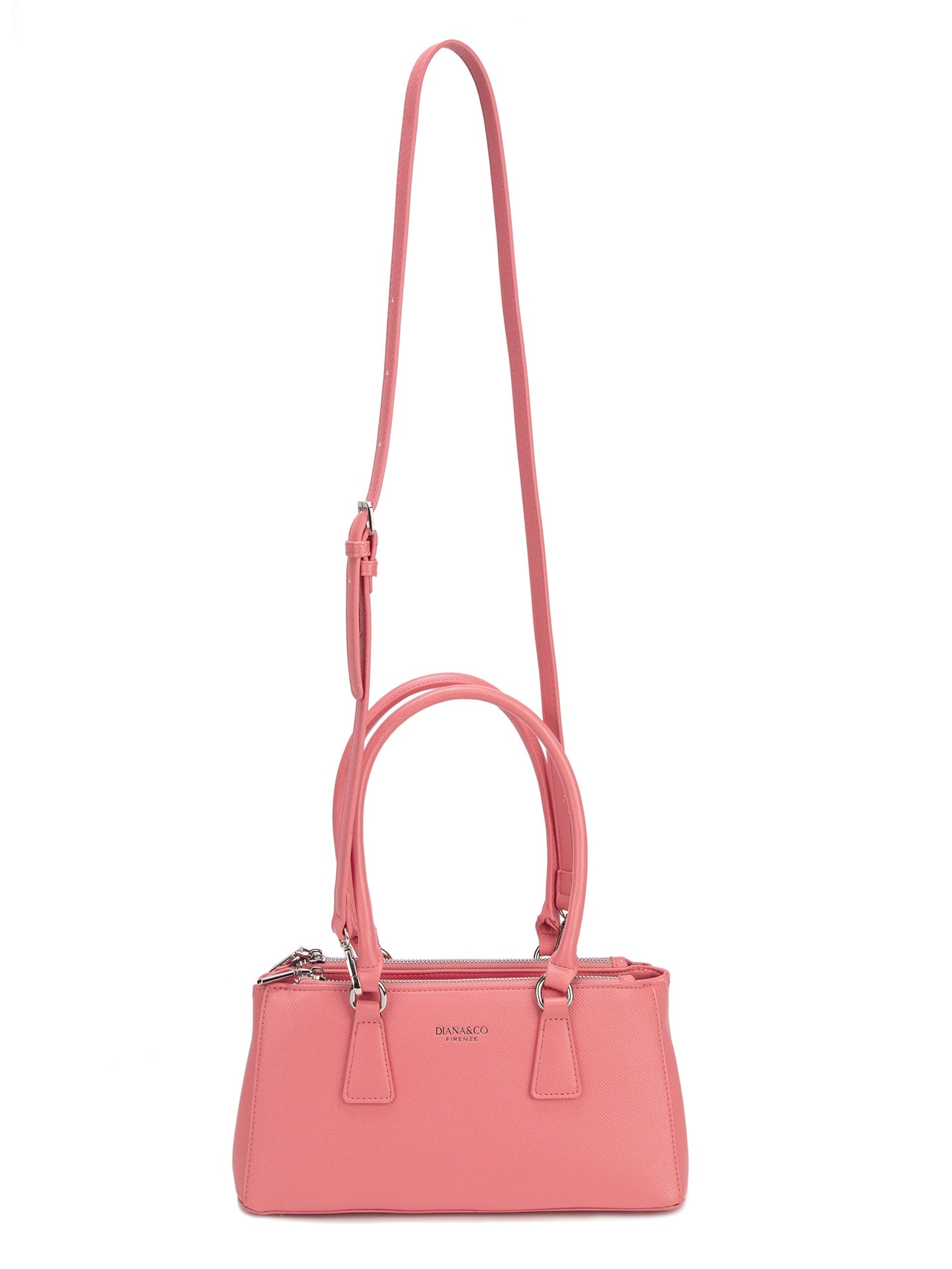 Borsa a Mano in Pelle Vegana Rosa