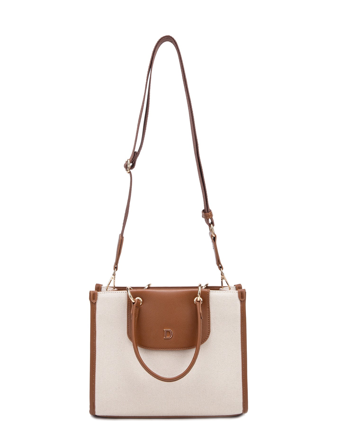 Borsa a Mano in 70% Polyester 30% Polyurethane Cognac