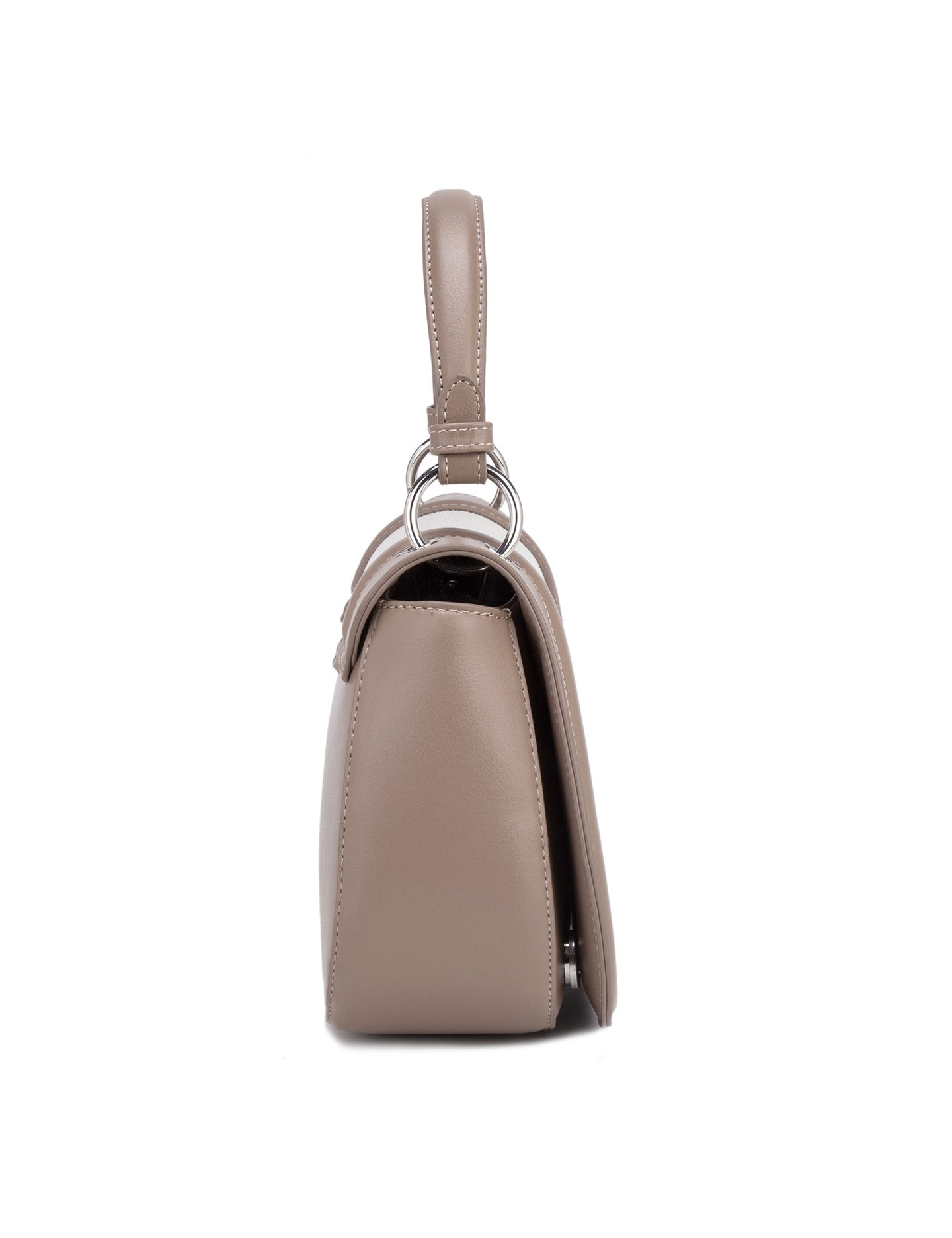 Borsa a Mano in 70% Polyester 30% Polyurethane Beige Scuro