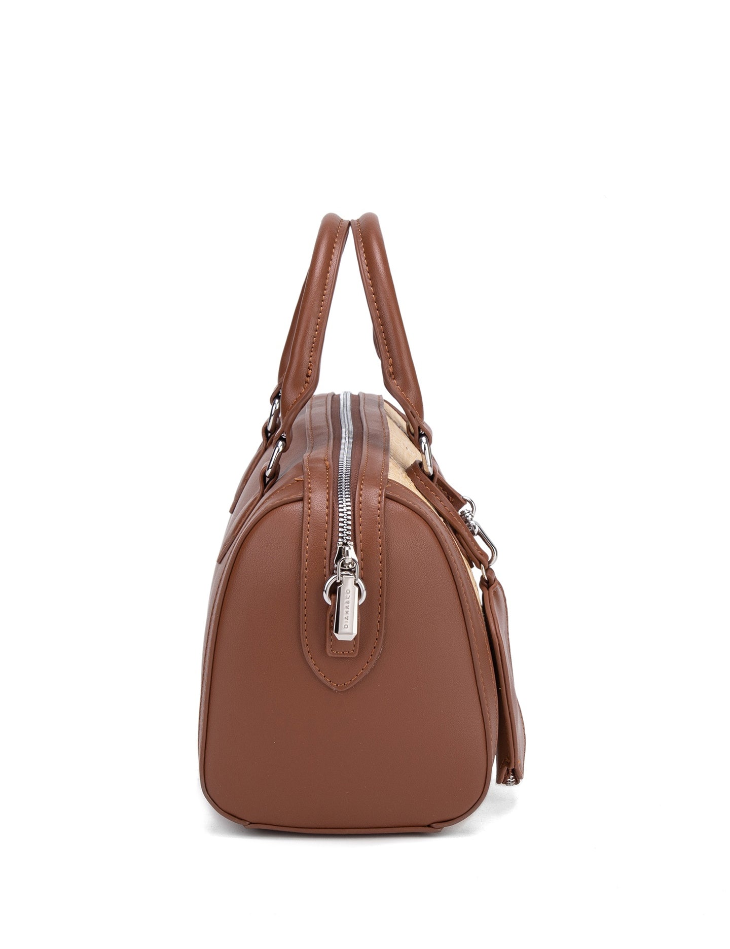 Borsa a Mano in 70% Polyurethane 30% Polypropylene Cognac