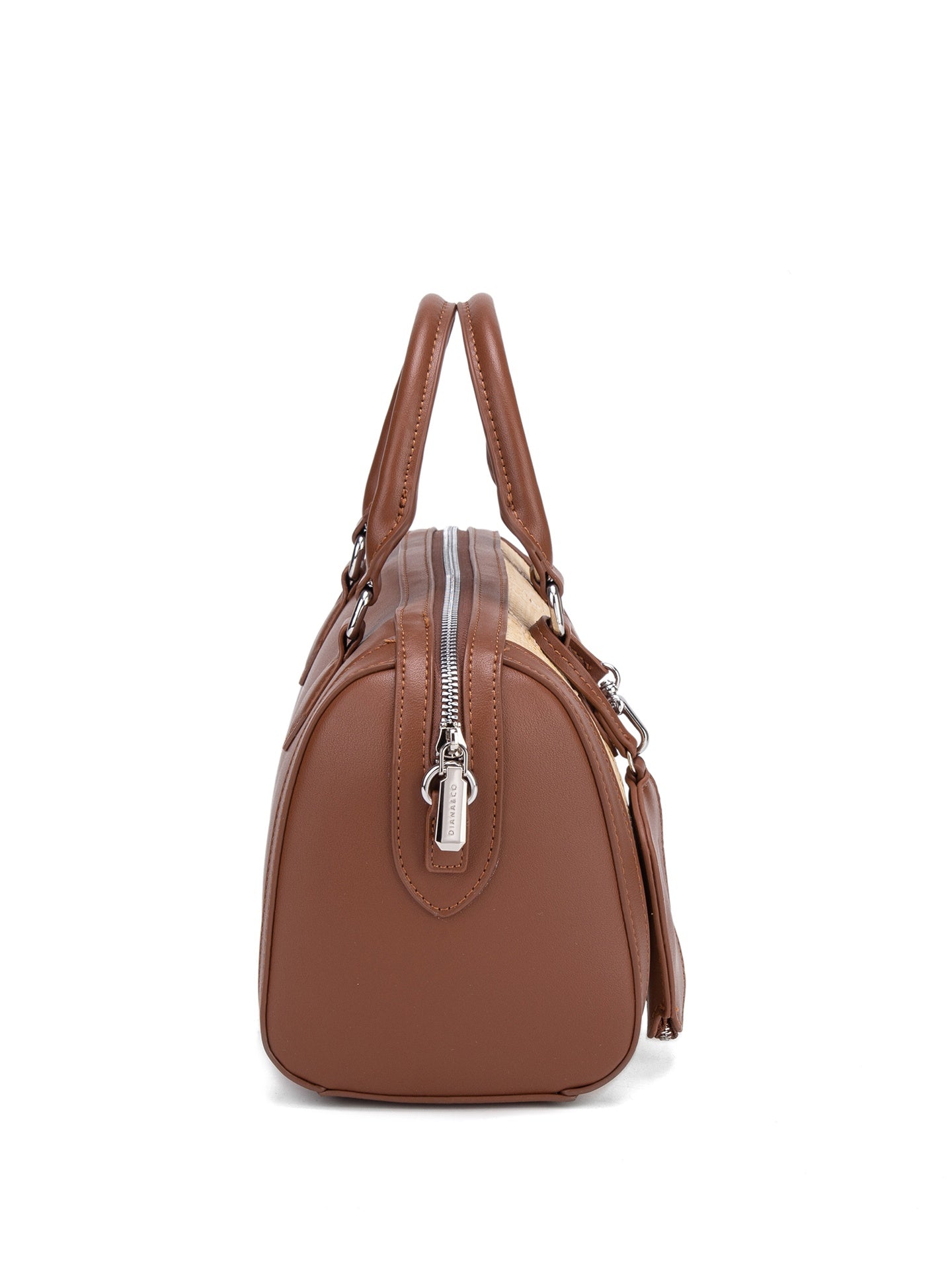 Borsa a Mano in 70% Polyurethane 30% Polypropylene Cognac