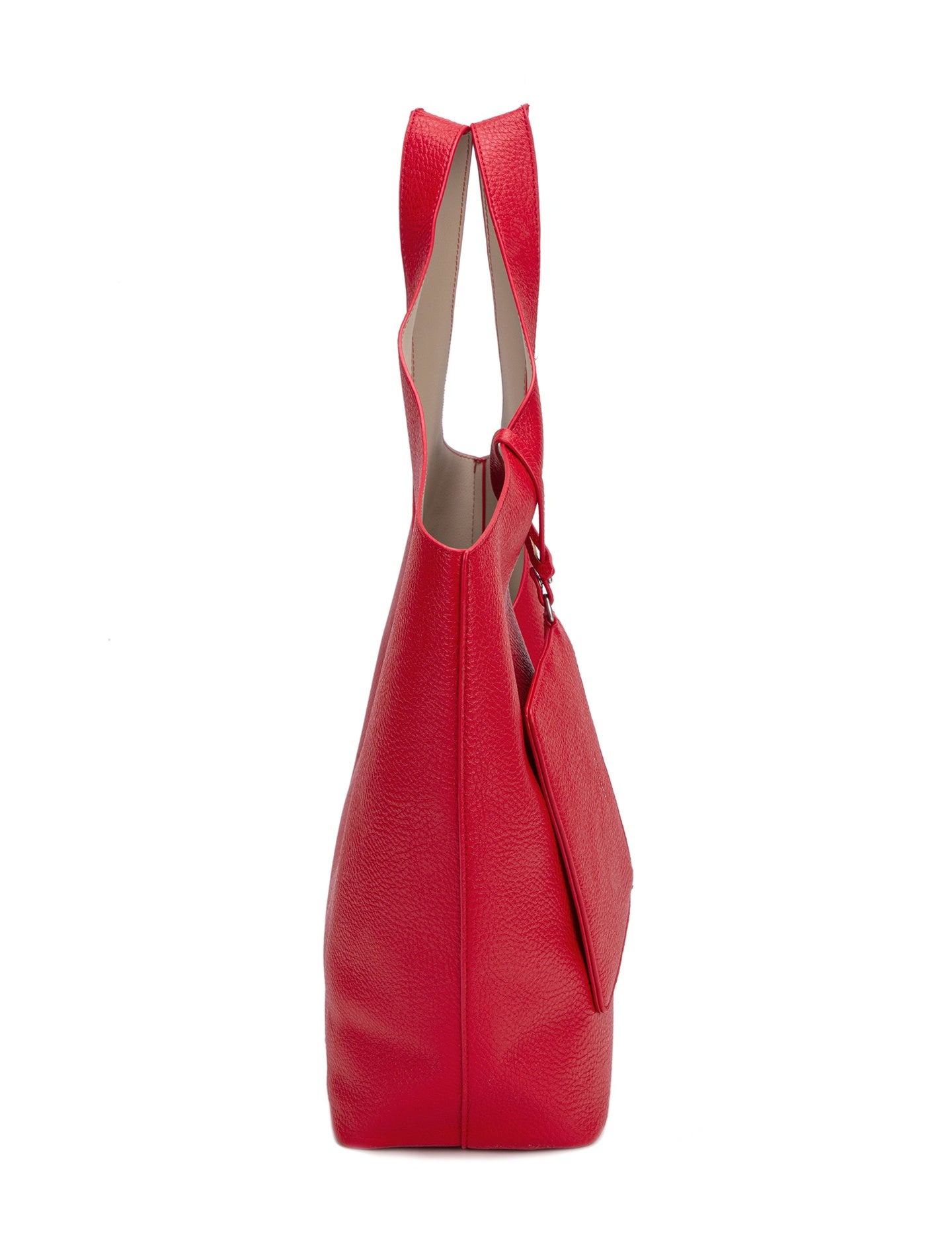 Borsa a Spalla in Pelle Vegana Rosso