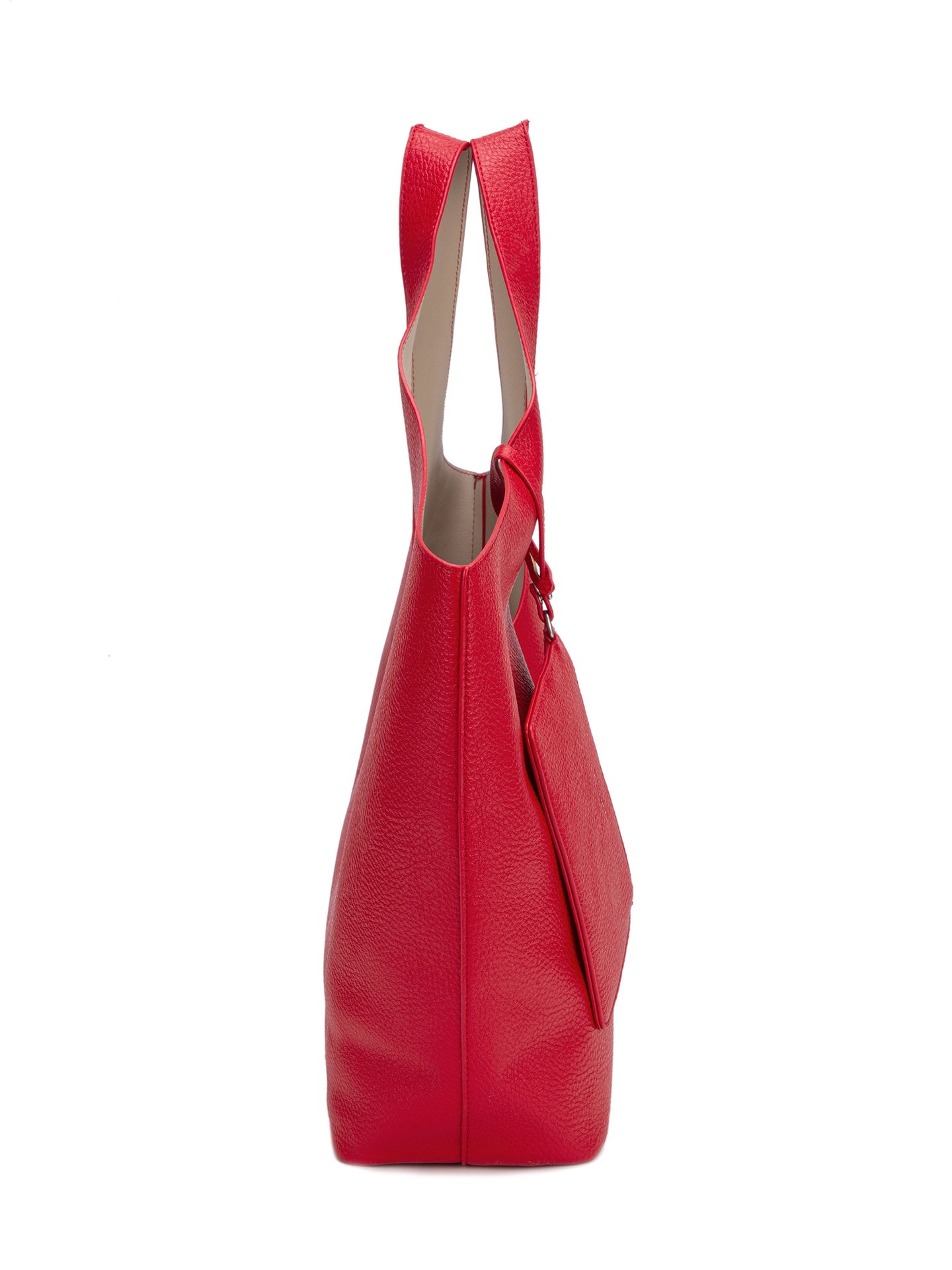 Borsa a Spalla in Pelle Vegana Rosso