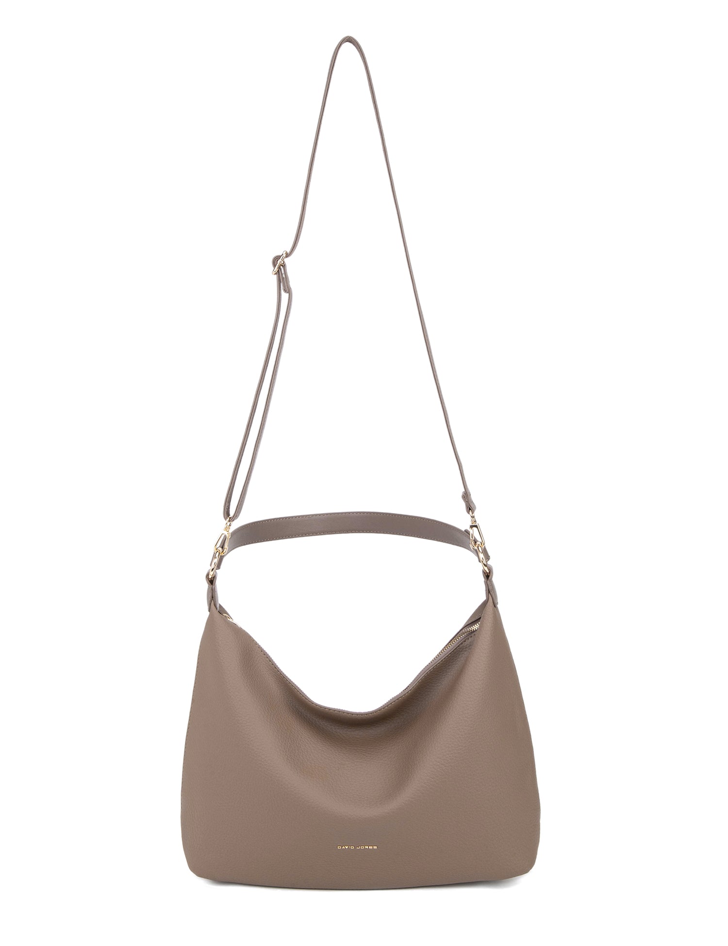 Borsa a Spalla in 100% Pu Vegan Leather Beige Scuro
