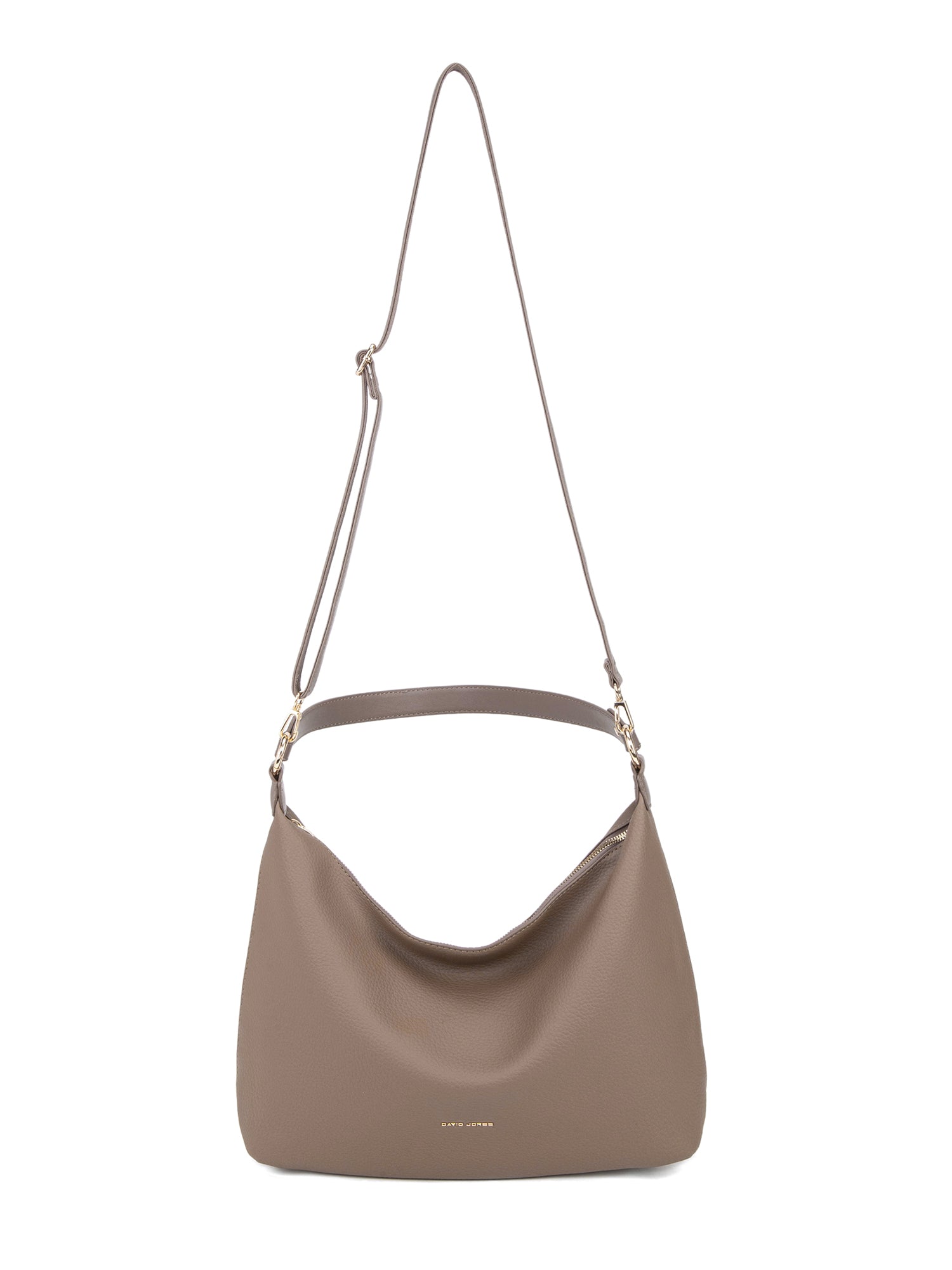 Borsa a Spalla in 100% Pu Vegan Leather Beige Scuro