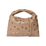 Borsa a Spalla in Pelle Vegana Marrone Scuro