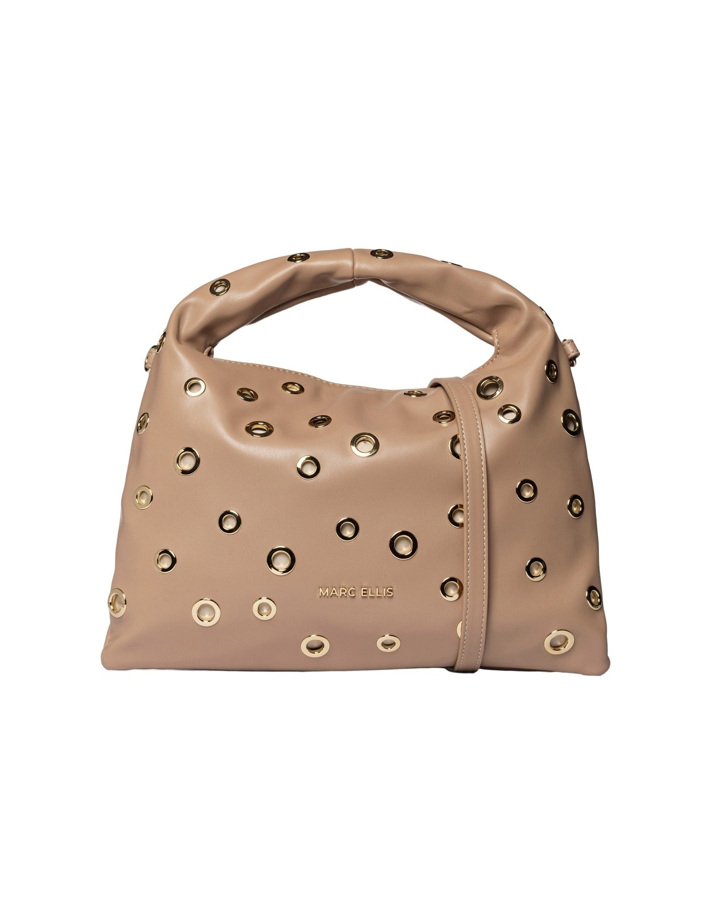 Borsa a Spalla in Pelle Vegana Marrone Scuro