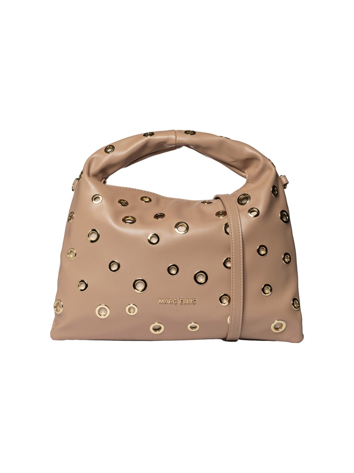 Borsa a Spalla in Pelle Vegana Marrone Scuro
