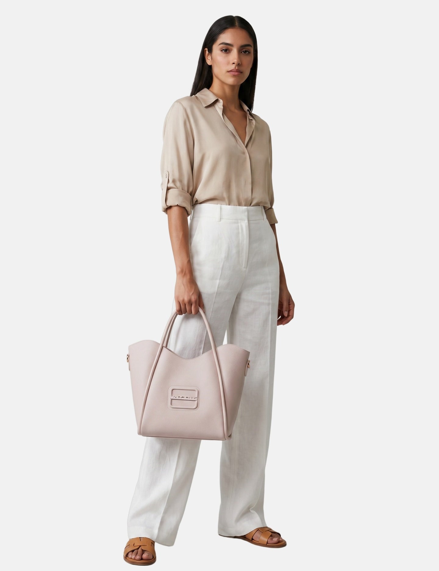 Borsa a Mano in Pelle Vegana Rosa