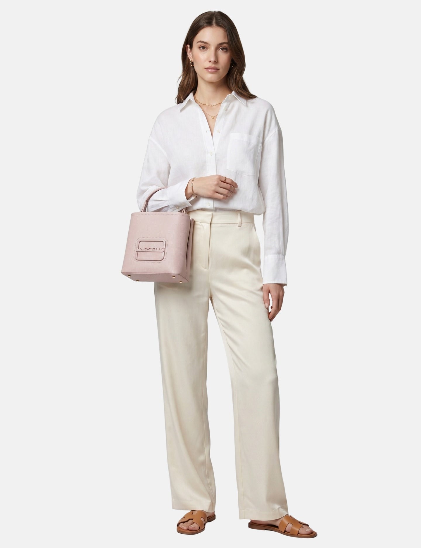 Borsa a Mano in Pelle Vegana Rosa