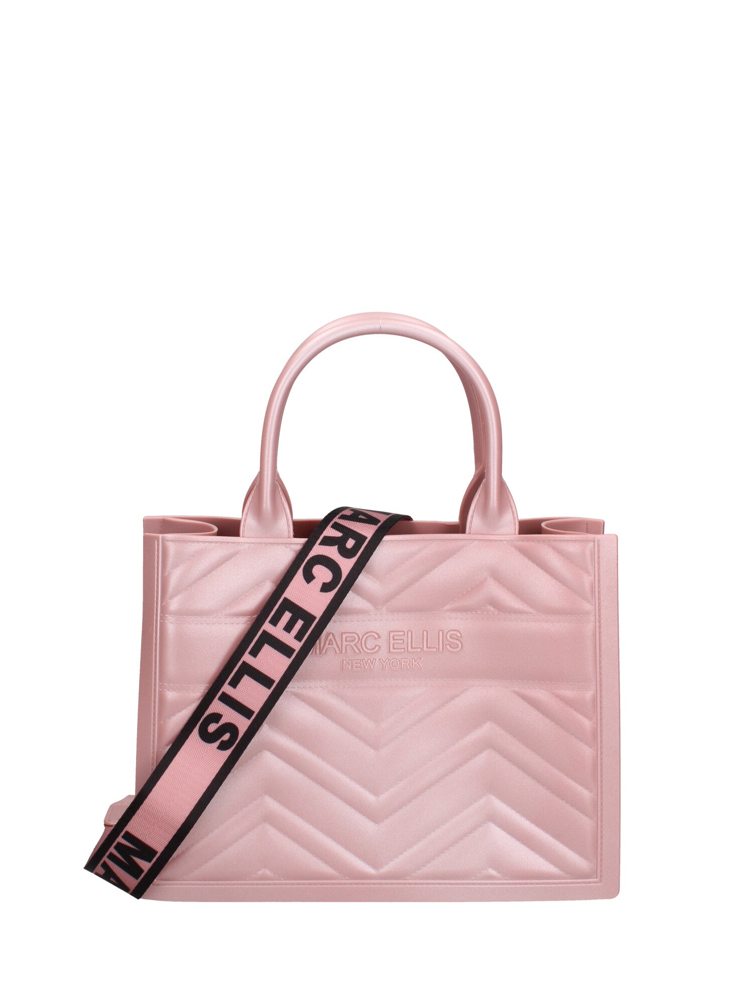 Borsa a mano da donna 100% gomma FLAT BUBY WAVE M -OLD ROSE-CDF Marc Ellis