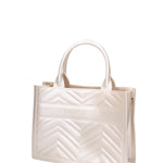 Borsa a mano da donna 100% gomma FLAT BUBY WAVE M -WHITECAP-LIGHT GOLD Marc Ellis