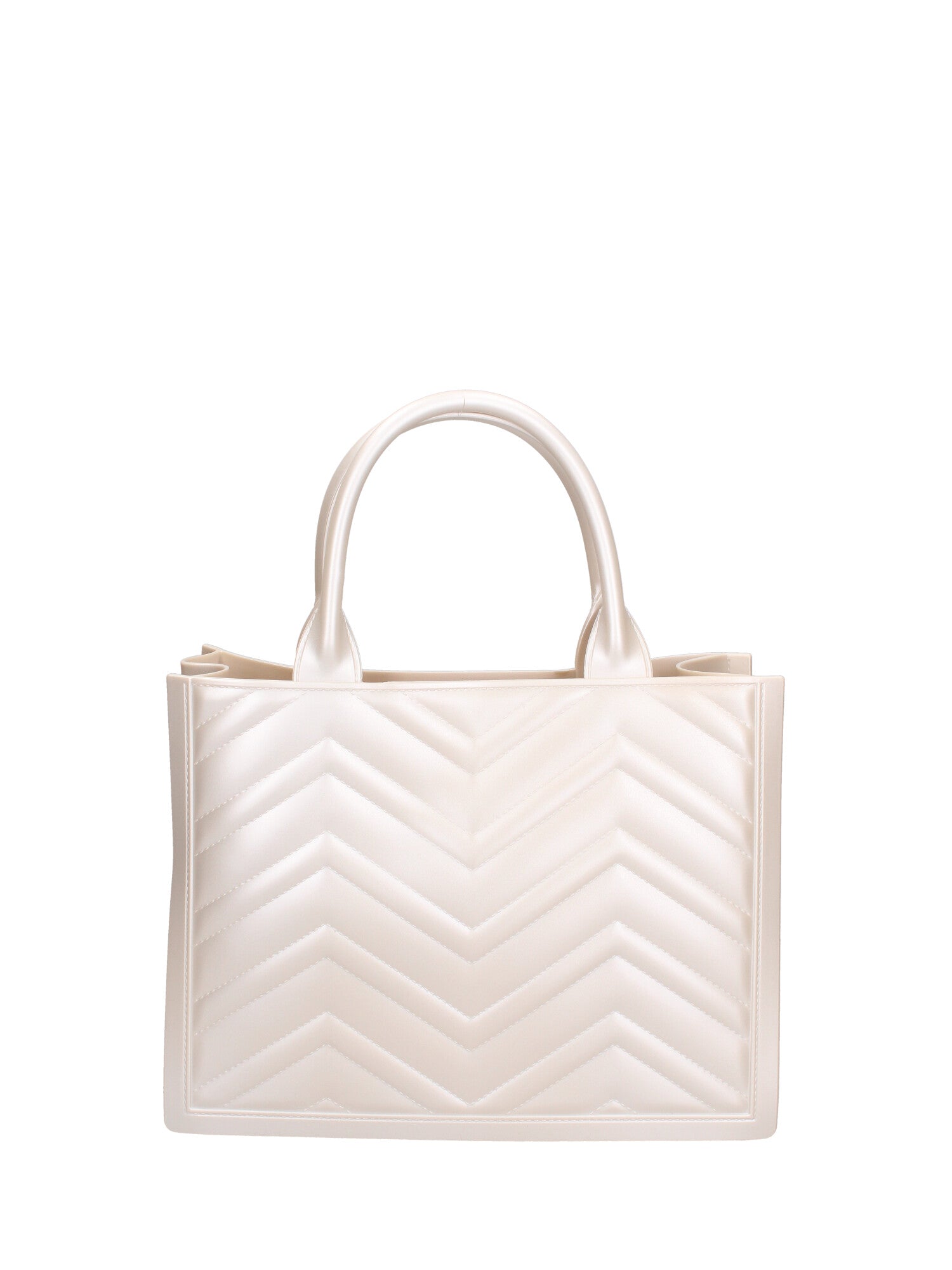 Borsa a mano da donna 100% gomma FLAT BUBY WAVE M -WHITECAP-LIGHT GOLD Marc Ellis