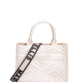 Borsa a mano da donna 100% gomma FLAT BUBY WAVE M -WHITECAP-LIGHT GOLD Marc Ellis