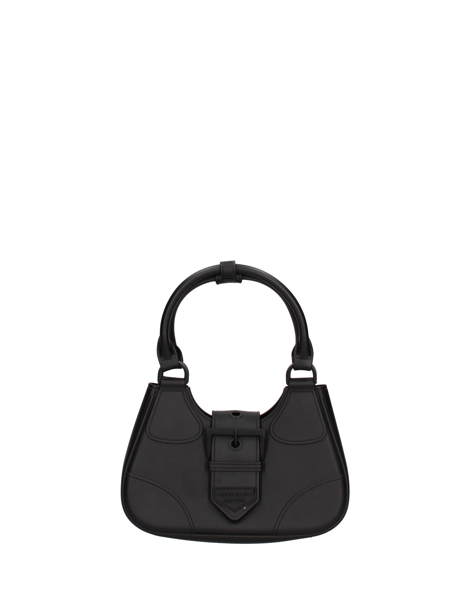 Borsa a mano da donna 100% gomma FLAT CIRCLE-BLACK-BLACK Marc Ellis
