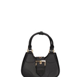 Borsa a mano da donna 100% gomma FLAT CIRCLE-BLACK-LIGHT GOLD Marc Ellis