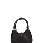 Borsa a mano da donna 100% gomma FLAT CIRCLE-BLACK-LIGHT GOLD Marc Ellis