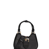 Borsa a mano da donna 100% gomma FLAT CIRCLE-BLACK-LIGHT GOLD Marc Ellis