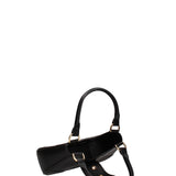 Borsa a mano da donna 100% gomma FLAT CIRCLE-BLACK-LIGHT GOLD Marc Ellis