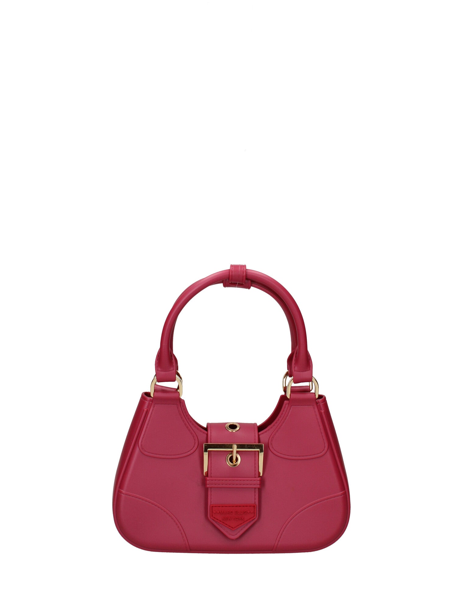 Borsa a mano da donna 100% gomma FLAT CIRCLE-CHERRY-GOLD Marc Ellis