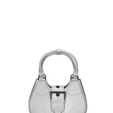 Borsa a mano da donna 100% gomma FLAT CIRCLE-GLACIER GRAY-SATIN CDF Marc Ellis