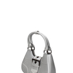 Borsa a mano da donna 100% gomma FLAT CIRCLE-GLACIER GRAY-SATIN CDF Marc Ellis