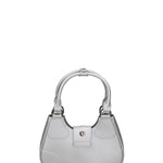 Borsa a mano da donna 100% gomma FLAT CIRCLE-GLACIER GRAY-SATIN CDF Marc Ellis