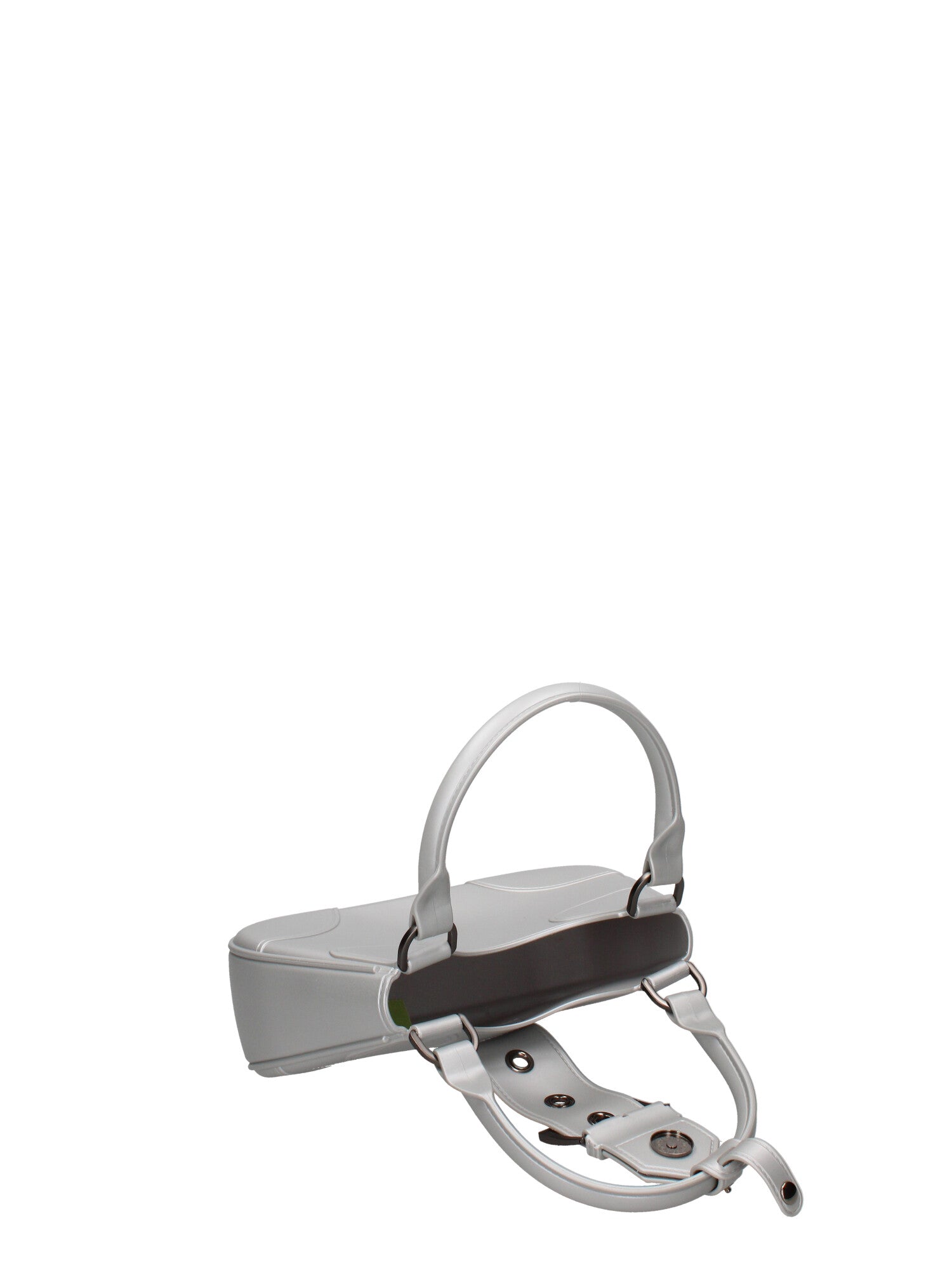 Borsa a mano da donna 100% gomma FLAT CIRCLE-GLACIER GRAY-SATIN CDF Marc Ellis