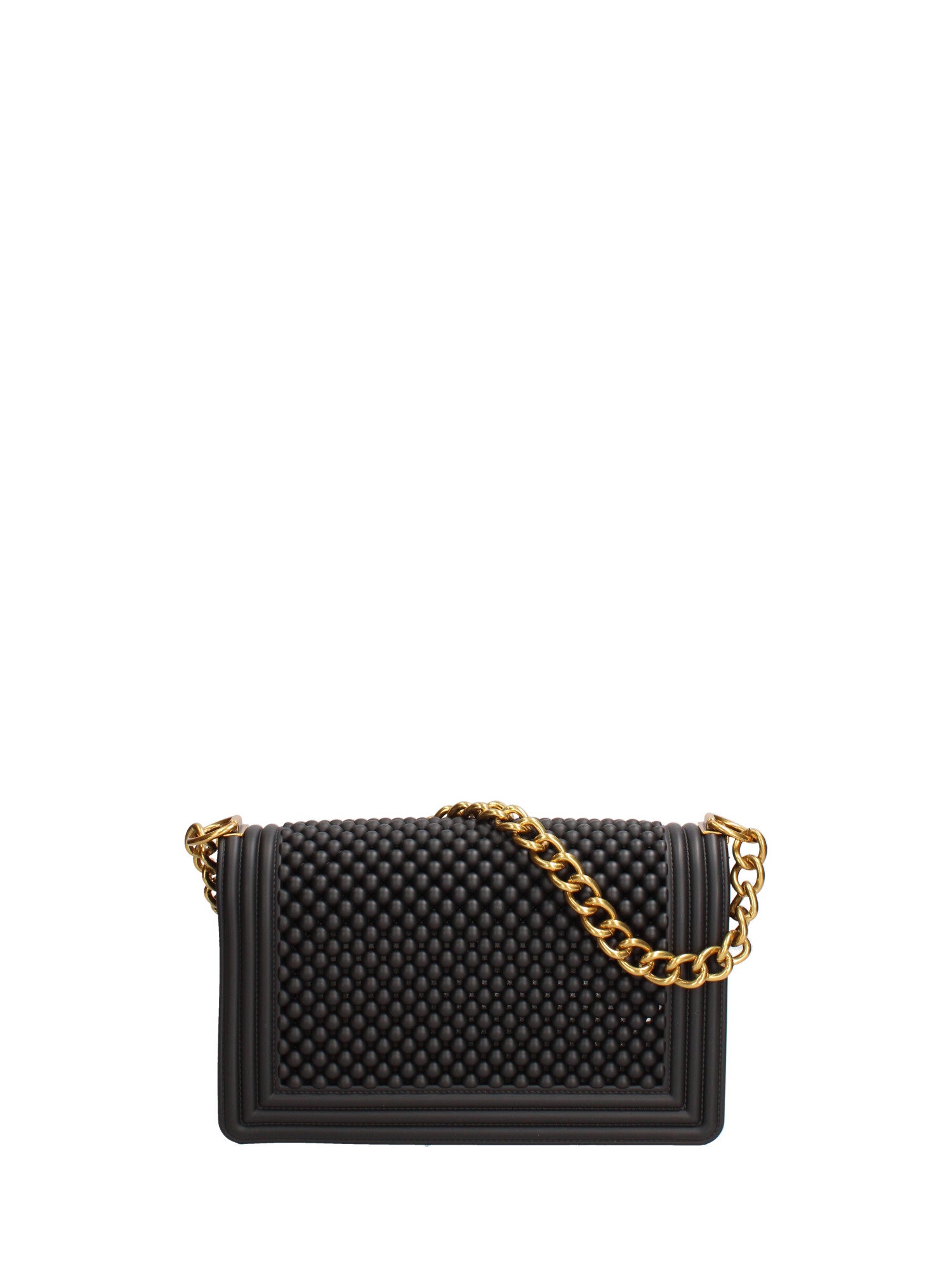 Borsa a mano da donna 100% gomma FLAT M BALL 24-BLACK-LIGHT OTTONE Marc Ellis