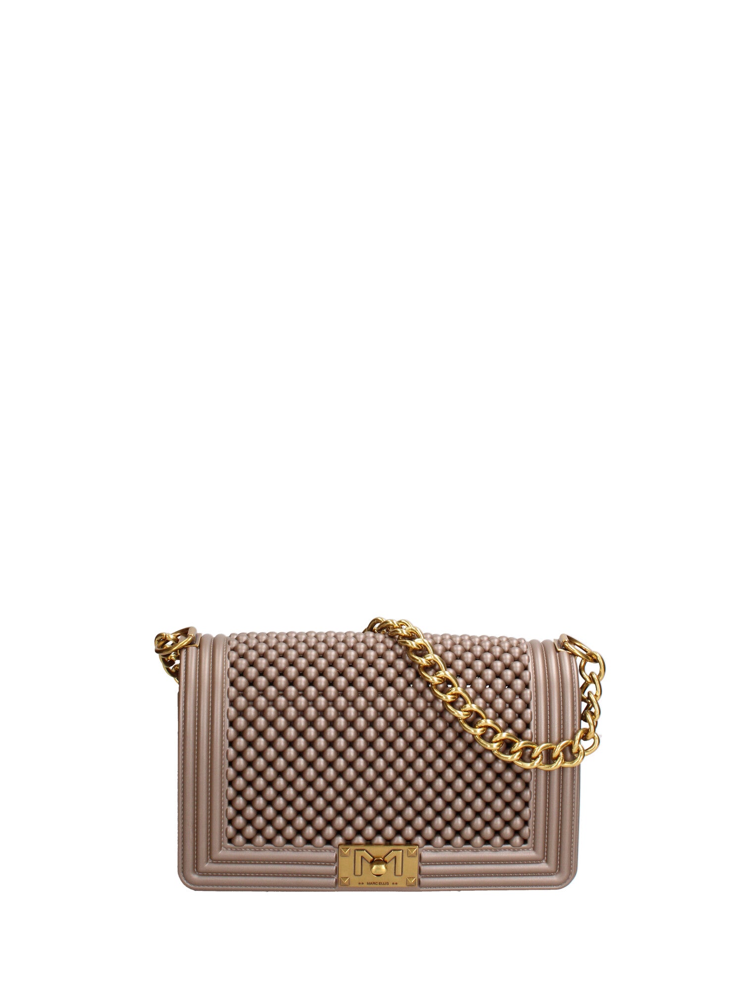 Borsa a mano da donna 100% gomma FLAT M BALL 24-BRONZE-LIGHT OTTONE Marc Ellis