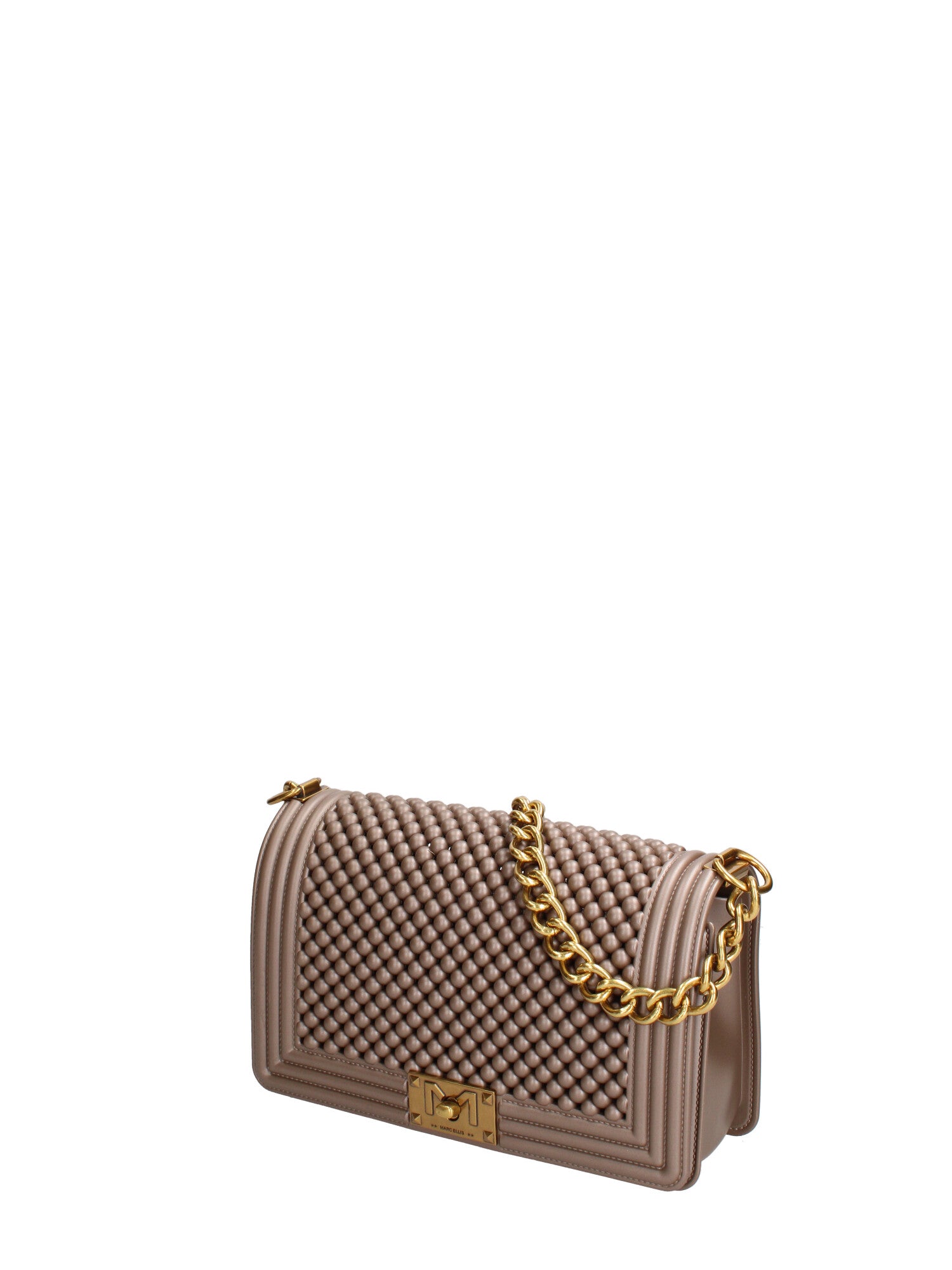 Borsa a mano da donna 100% gomma FLAT M BALL 24-BRONZE-LIGHT OTTONE Marc Ellis