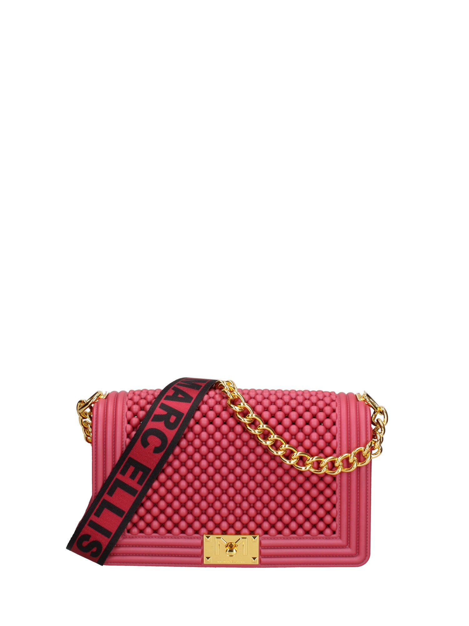Borsa a mano da donna 100% gomma FLAT M BALL 24-CHERRY-GOLD Marc Ellis