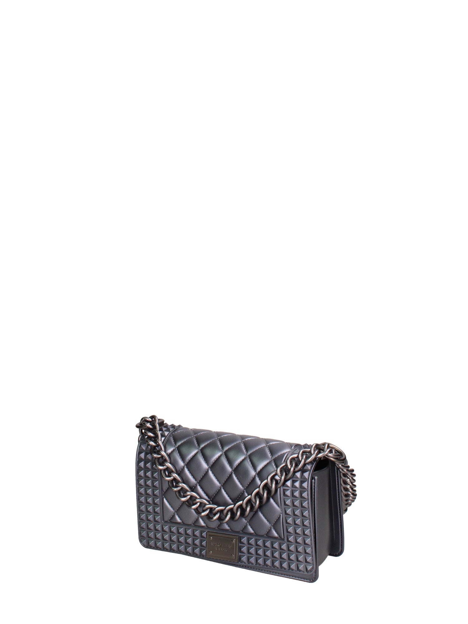 Borsa a mano donna 100% gomma FLAT PENKA S-GUN METAL-SATIN CDF Marc Ellis