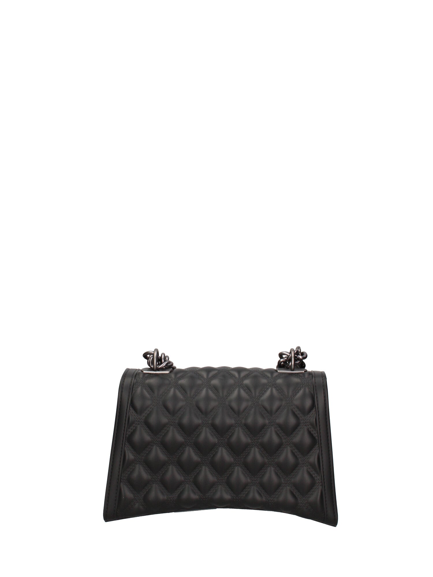 Borsa a mano da donna 100% gomma FLAT RHOMBUS M 24-BLACK-SATIN CDF Marc Ellis