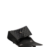 Borsa a mano da donna 100% gomma FLAT RHOMBUS M 24-BLACK-SATIN CDF Marc Ellis