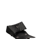 Borsa a mano da donna 100% gomma FLAT RHOMBUS M 24-BLACK-SATIN CDF Marc Ellis