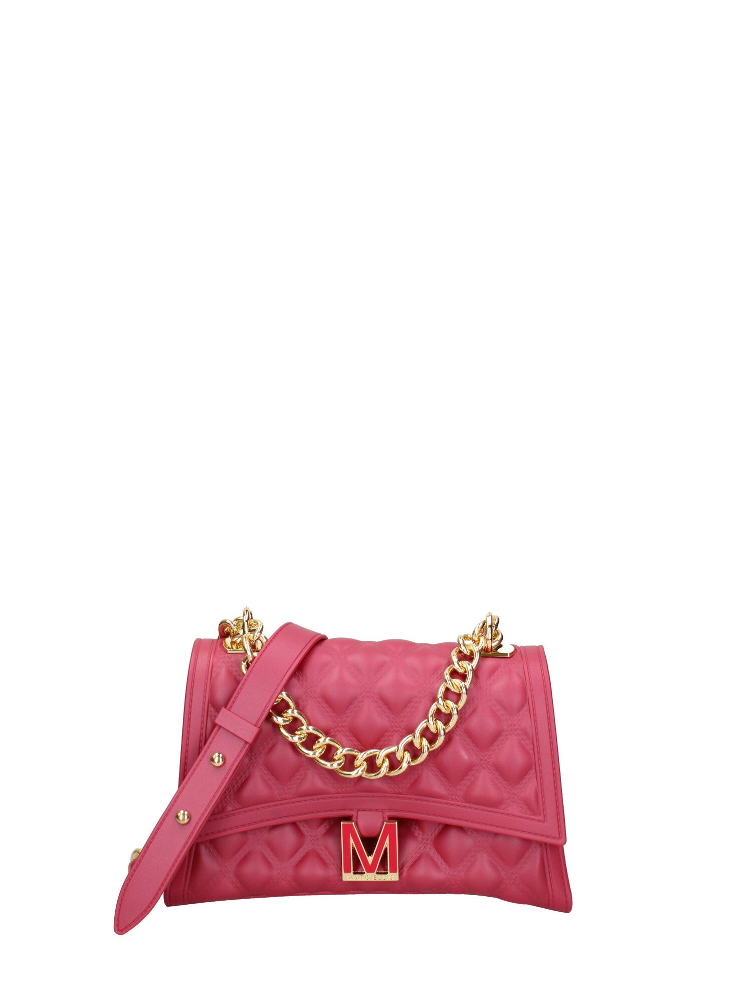 Borsa a mano da donna 100% gomma FLAT RHOMBUS M 24-CHERRY-GOLD Marc Ellis