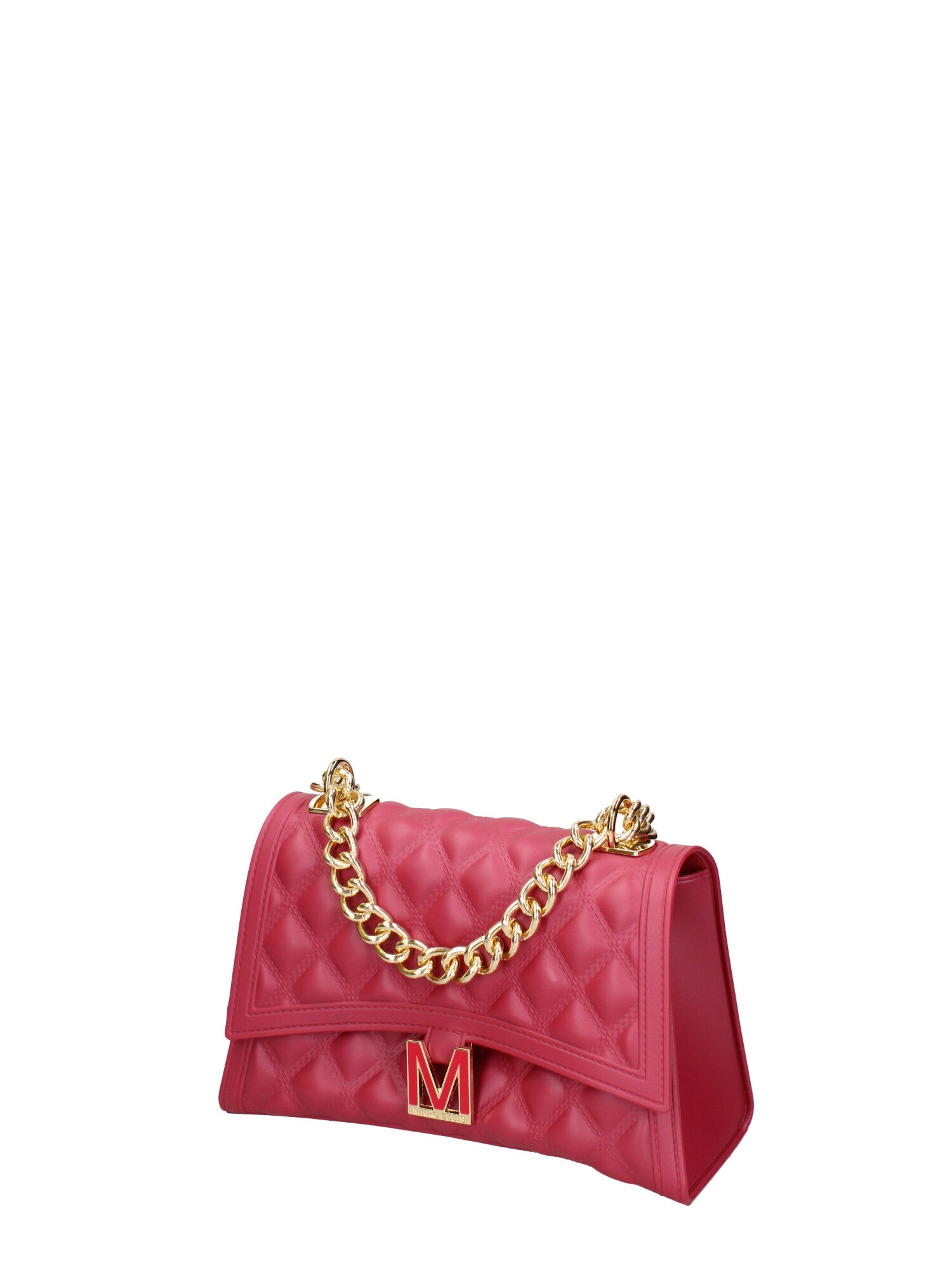 Borsa a mano da donna 100% gomma FLAT RHOMBUS M 24-CHERRY-GOLD Marc Ellis
