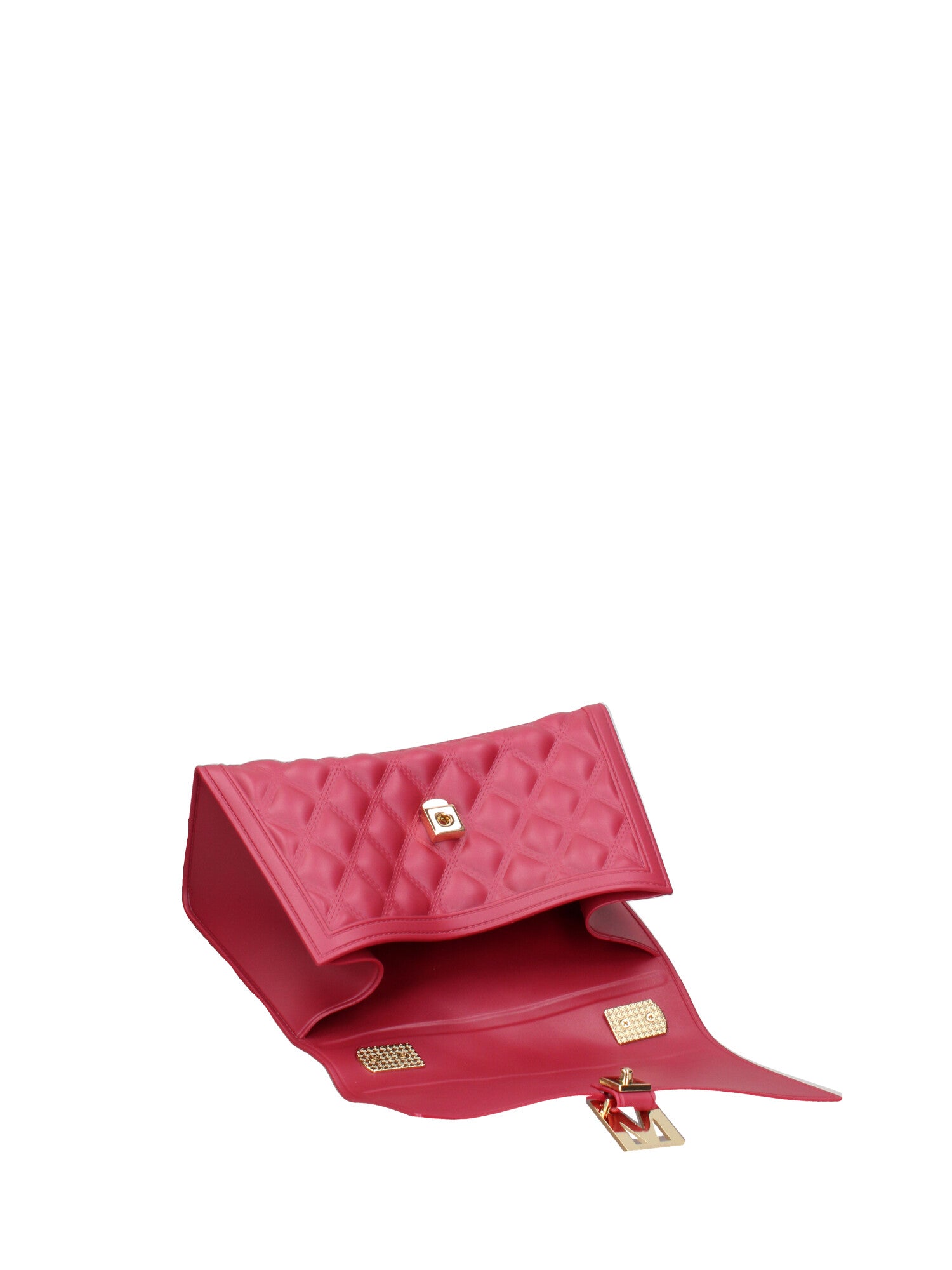 Borsa a mano da donna 100% gomma FLAT RHOMBUS M 24-CHERRY-GOLD Marc Ellis