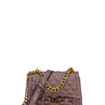 Borsa a mano da donna 100% gomma FLAT RHOMBUS M 24-CHOCOLATE-LIGHT OTTONE Marc Ellis