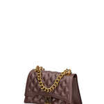 Borsa a mano da donna 100% gomma FLAT RHOMBUS M 24-CHOCOLATE-LIGHT OTTONE Marc Ellis