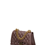 Borsa a mano da donna 100% gomma FLAT RHOMBUS M 24-CHOCOLATE-LIGHT OTTONE Marc Ellis