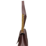 Borsa a mano da donna 100% gomma FLAT RHOMBUS M 24-CHOCOLATE-LIGHT OTTONE Marc Ellis