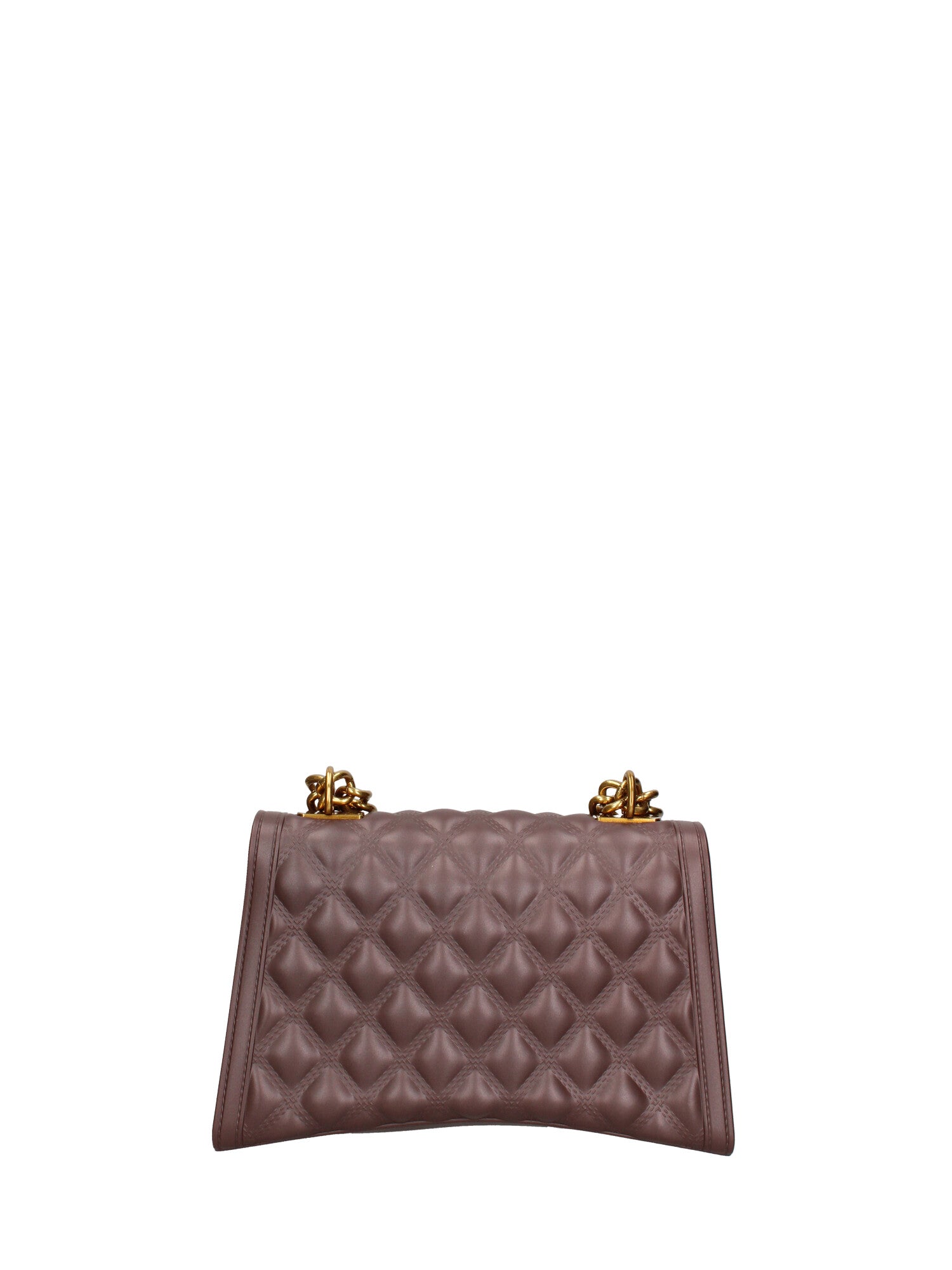 Borsa a mano da donna 100% gomma FLAT RHOMBUS M 24-CHOCOLATE-LIGHT OTTONE Marc Ellis