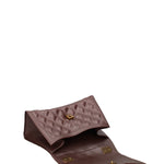 Borsa a mano da donna 100% gomma FLAT RHOMBUS M 24-CHOCOLATE-LIGHT OTTONE Marc Ellis
