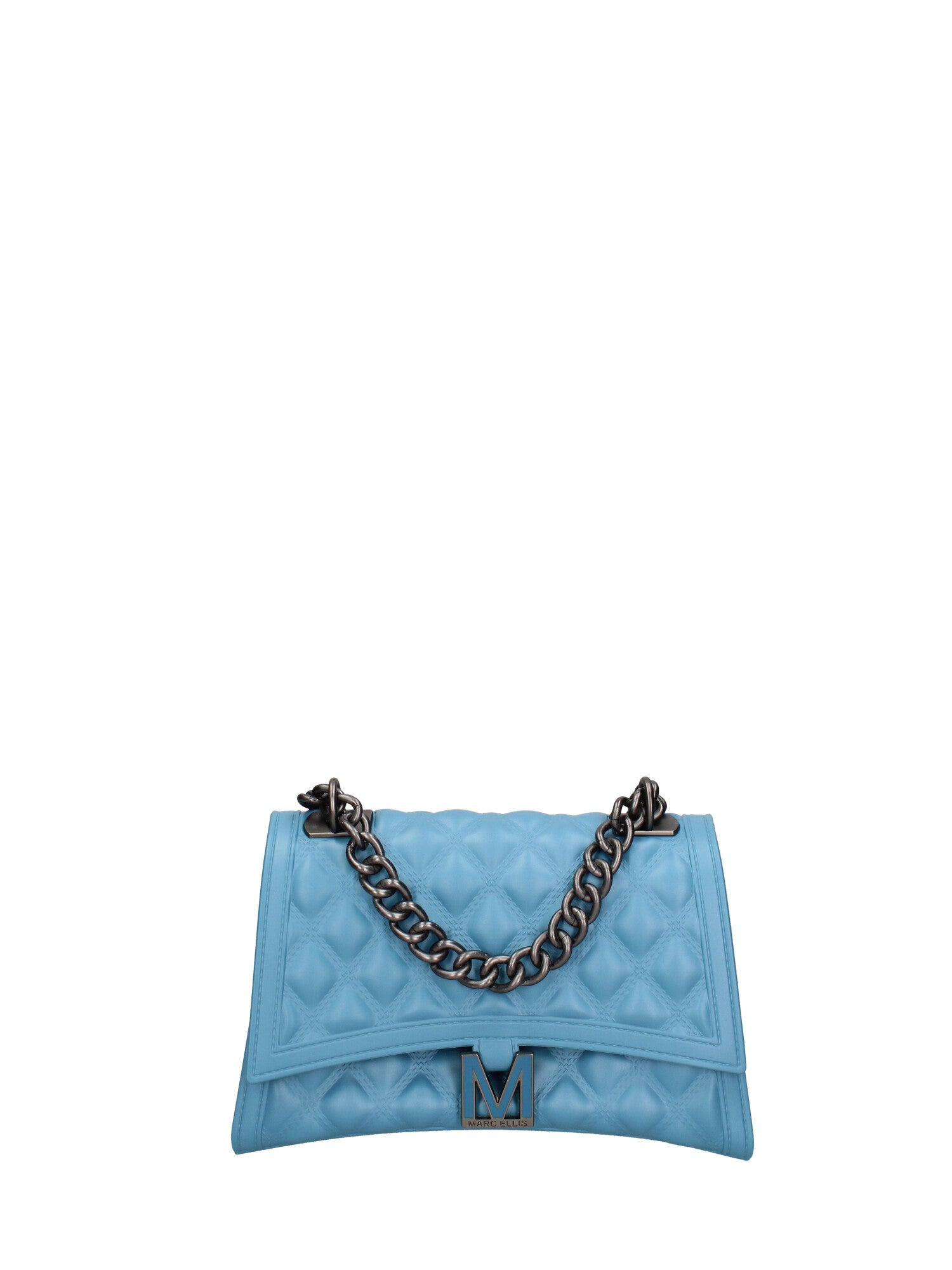 Borsa a mano da donna 100% gomma FLAT RHOMBUS M 24-SUGAR BLUE-SATIN CDF Marc Ellis