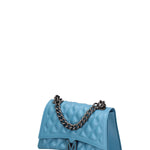 Borsa a mano da donna 100% gomma FLAT RHOMBUS M 24-SUGAR BLUE-SATIN CDF Marc Ellis