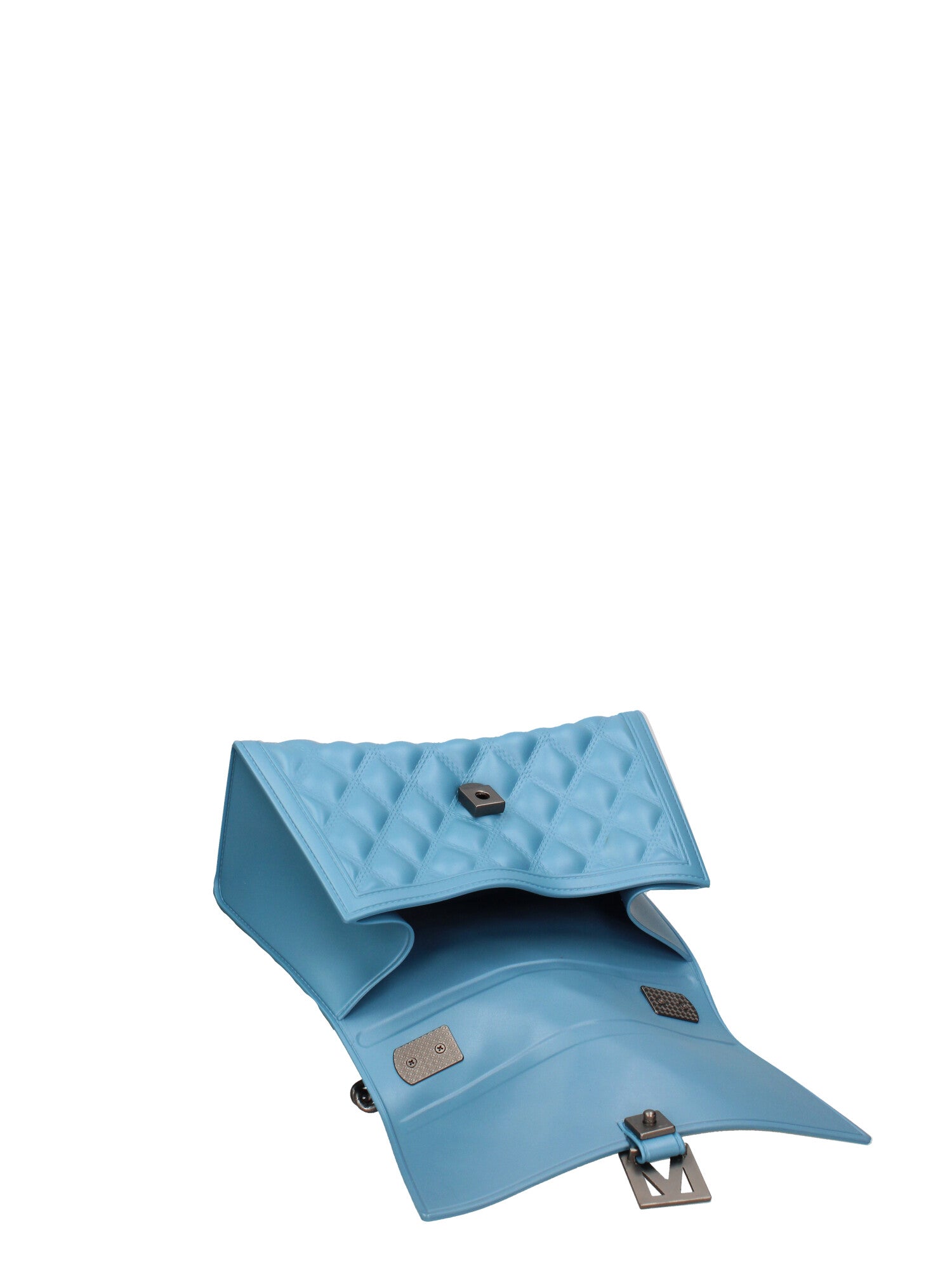 Borsa a mano da donna 100% gomma FLAT RHOMBUS M 24-SUGAR BLUE-SATIN CDF Marc Ellis
