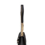 Borsa a mano donna 100% gomma FLAT RHOMBUS S 24-BLACK-GOLD Marc Ellis