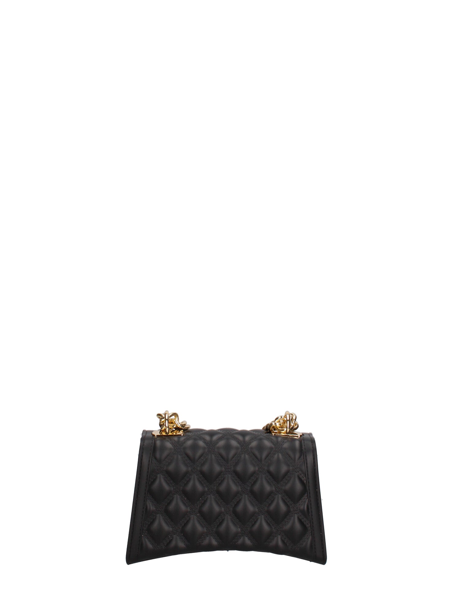 Borsa a mano donna 100% gomma FLAT RHOMBUS S 24-BLACK-GOLD Marc Ellis